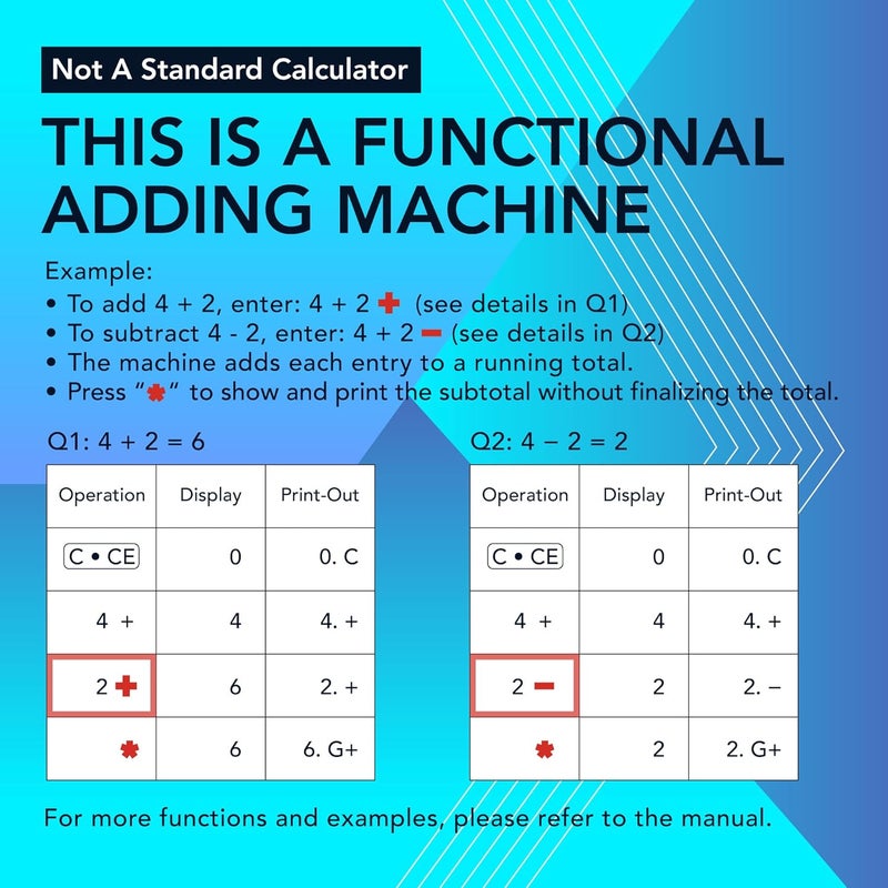 CATIGA 12 Digit Thermal Printing Calculator with Tape Print Out, Ink-Free Adding Machine, 3X Faster Quite at 8.0 LPS, Extra Large Fluorescent Display, Tax Calculation with Clock and Calendar, SP-2401 - Image 5